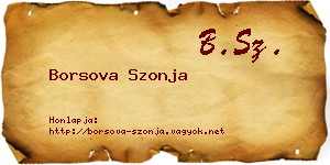 Borsova Szonja névjegykártya